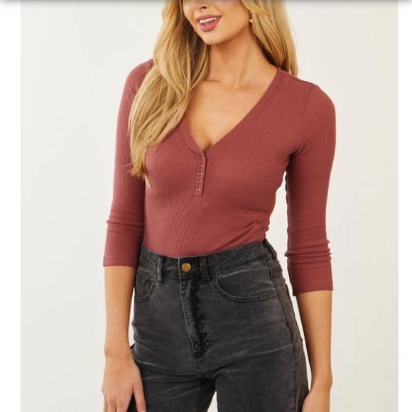 Tops - Waffle knit body suit